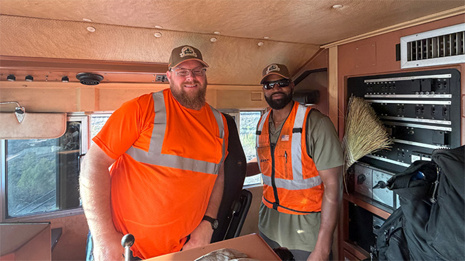 Locomotive Engineer Hunter Collins and Conductor Jonathan Dedrick kicked Peak Season off for our Alliance, Texas intermodal facility. 