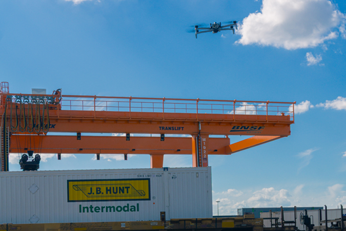 BNSF drone operates at Alliance Intermodal Facility in Texas.